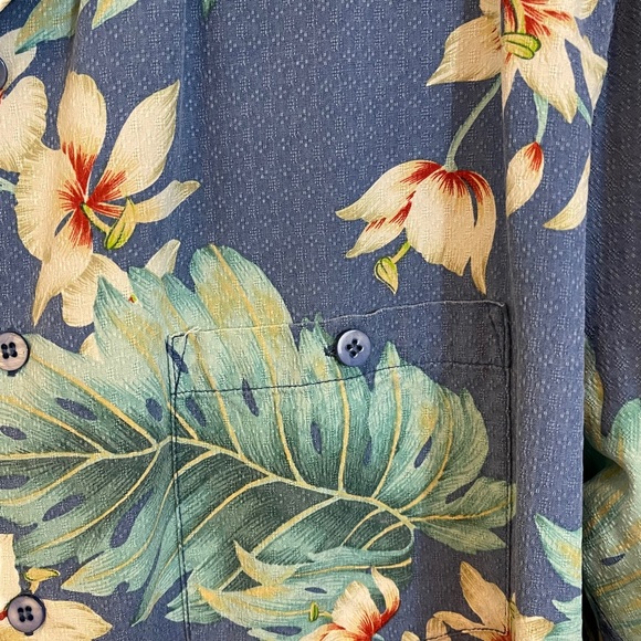 Island republic Hawaiian button up silk shirt size large awesome pattern & color - Picture 3 of 10